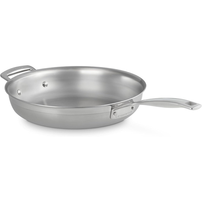 Сковорода Le Creuset з нержавіючої сталі 3-шарова, Ø 28 см, для всіх плит (індукція, духовка), срібляста