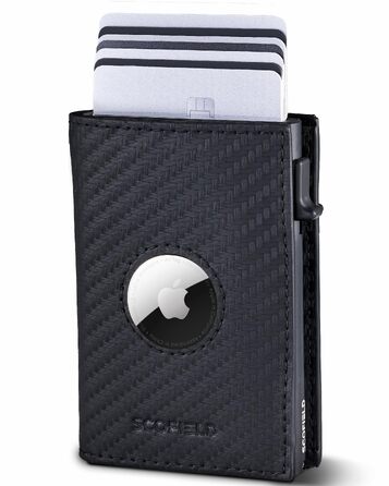 Чоловічий гаманець SF SCOFIELD з відділенням для Apple AirTag, RFID-захистом та монетницею, вуглецеве волокно (Carbon), Matte Black