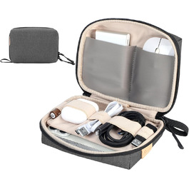 Органайзер для кабелів SIMTOP: компактний кейс для аксесуарів, SD-карт, Powerbank, ідеальний для подорожей, офісу та фотографії (зелений/сірий)