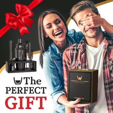 Набір шейкерів для коктейлів Highball & Chaser: професійний барний набір для приготування коктейлів + електронна книга з 30 рецептами (Gunmetal)