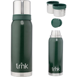 Термос Outdoor Arktis 2 - 1200 мл, нержавіюча сталь, BPA-free, 32 год, 2 стаканчики, для активного відпочинку, зелений