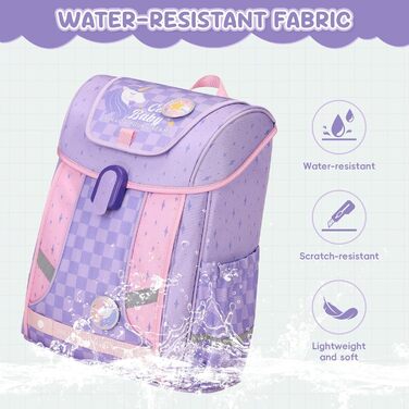 Дитячий рюкзак для школи 1-4 клас, ергономічний, з нагрудним ременем, для хлопчиків, 6-10 років, з відбиваючими елементами (фіолетовий)