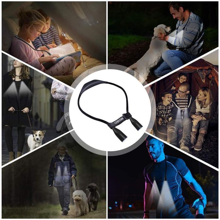 LED ліхтарик на шию, акумуляторний, для читання, в ліжко, 4 світлодіоди, 3 режими яскравості, для рукоділля, кемпінгу, ремонту 27 см