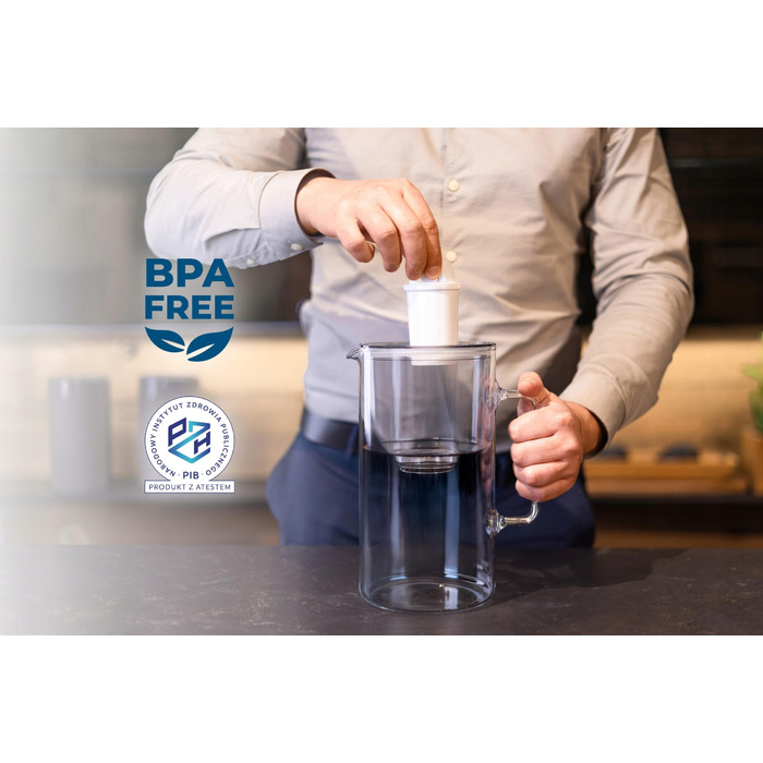 Скляний фільтр-глечик Wessper D2 BOROSILICATE 3л, сірий + 10 фільтрів