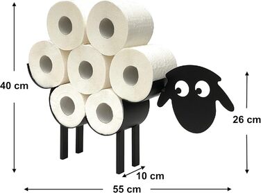 DanDiBo Toilet Paper Holder Black Metal Sheep 3.0 WC Roll Holder Toilet Paper Holder Freestanding WC Paper Holder Toilet Roll Holder