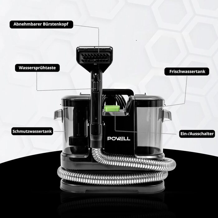 Портативний пилосос для килимів Powell Waschsauger 450W - 13kPA, для килимів, диванів, меблів, авто