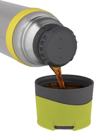 Термос Mattschwarze Ultimate Flask (900 мл), чорний матовий, з нержавіючої сталі, для гарячих та холодних напоїв, з герметичним кришкою, (Gun Metal)