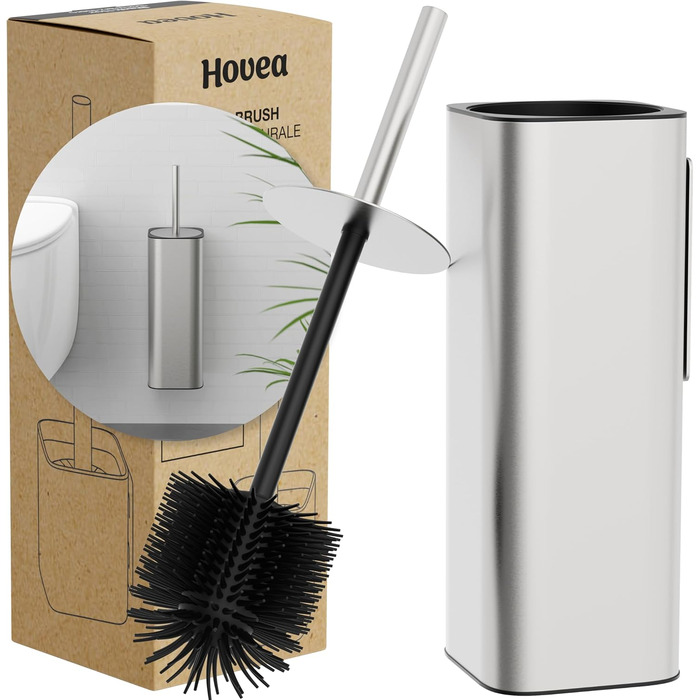 Настінна щітка для унітазу з силікону та металу - Klobürste Wandmontage - WC3680