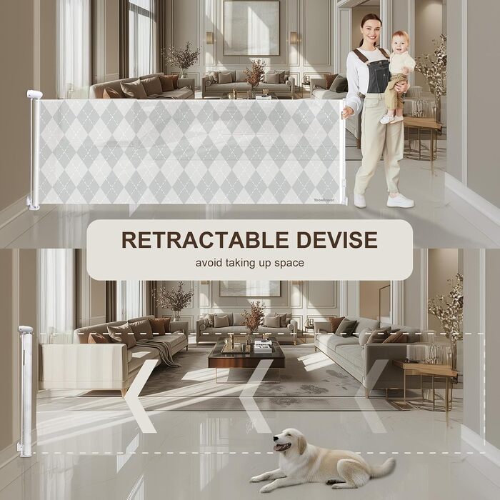 Захисне ворота для дитячих воріт, захист від падіння сходами, для дітей, котів та собак, 86 x 330 см