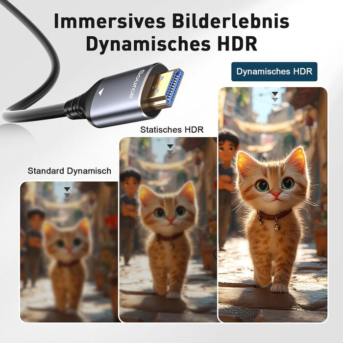 HDMI кабель оптичний 8K 15м, HDMI 2.1, 48Gbps, Ultra High Speed, CL3, AOC, 8K@60Hz, 4K@120Hz/144Hz, Dynamic HDR, eARC, Dolby HDCP2.2, сумісний з PS5, Xbox Series X, PC, TV