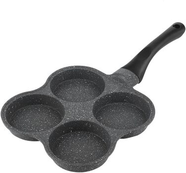 Dekaim Non-Stick Frying Pan, Anti-Stick Aluminum Pan for Breakfast, Pancake Pan, Fried Egg Pan, 4-Hole Pancake Pan Omelet Egg Pan Skillet Breakfast Maker Kitchen Gadget