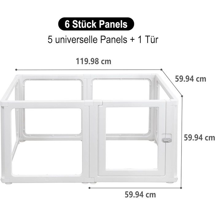 Кізочок Citylife 8-TLG: рухомий вольєр для собак, котів та дрібних тварин, 60 см, 8 частин