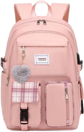 Жіночий рюкзак Acmebon для ноутбука, рожевий, місткий, модний, повсякденний