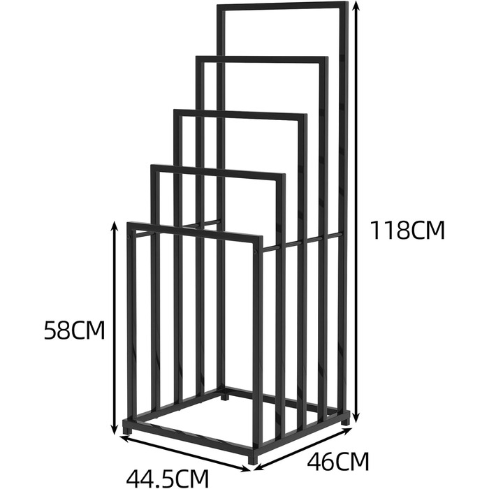 Сумка-організатор для рушників JURMERRY - підставка для рушників на 5 ярусів, чорна, аксесуари для ванної кімнати
