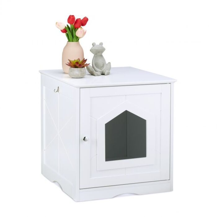 Relaxdays Cat Cabinet White