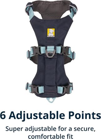 Шлейка для собак Ruffwear Flagline з ручкою, легка, регульована, 3 точки кріплення для повідка, посилена стрічка, міцний металевий V-кільце, Базальтовий сірий, розмір Small