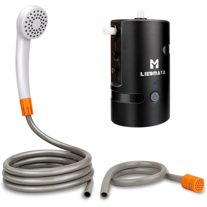 12V Portable Outdoor Shower, Outdoor Shower, Camping Shower with 4400mAh Battery USB Charging Powered Shower Pump for Camping, Hiking, Travel, Garden, Beach, IPX7 Waterproof