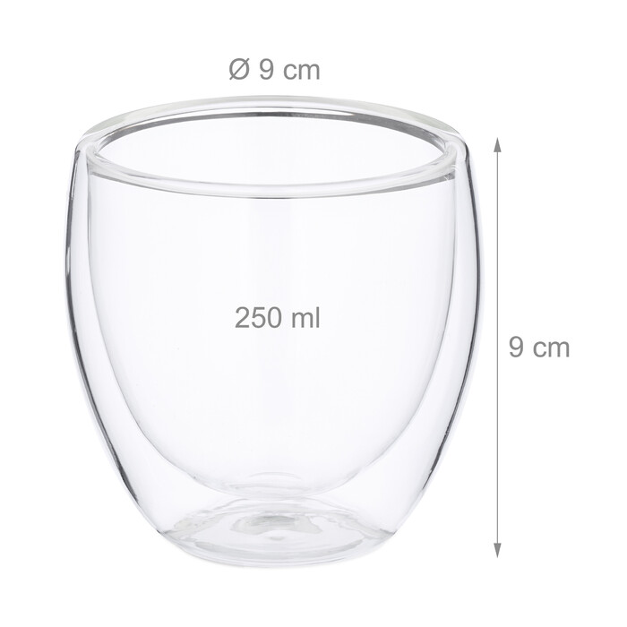 Relaxdays Cappuccino Glasses, double-walled