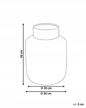 Декоративна керамічна ваза RENUN, 36 см, натуральний колір
