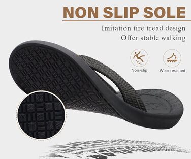 Шльопанці чоловічі KuaiLu Comfy для широкої ноги, чорні (48 EU) - пляжні, нековзні, з м'якою устілкою