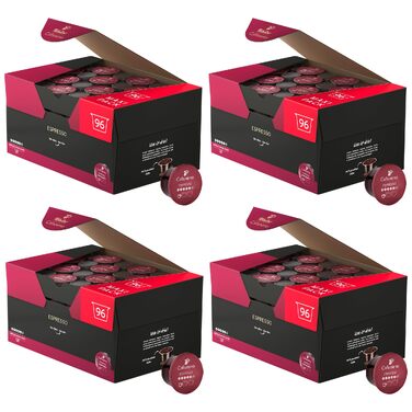 Капсули для кавомашини Tchibo Cafissimo Espresso kräftig, інтенсивний смак, 384 шт (4 упаковки по 96 шт), еко- та fair-trade