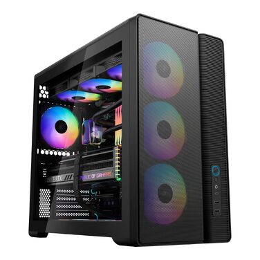 Ігровий корпус для ПК SAMA S50 Airflow, 4 ARGB PWM вентилятори, USB Type-C, Mesh-панель, чорний