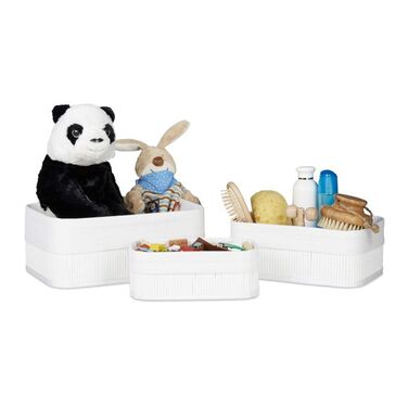 Relaxdays 3-Piece Bathroom Storage Basket Set