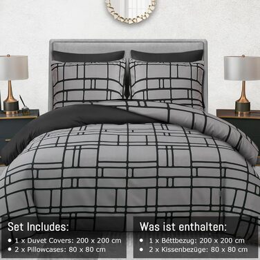 Комплект постільної білизни Pamposh 135x200 (4 частини) - 2 наволочки 80x80, 2 наволочки 135x200, мікрофібра, сірий, сертифікат ÖKO-TEX