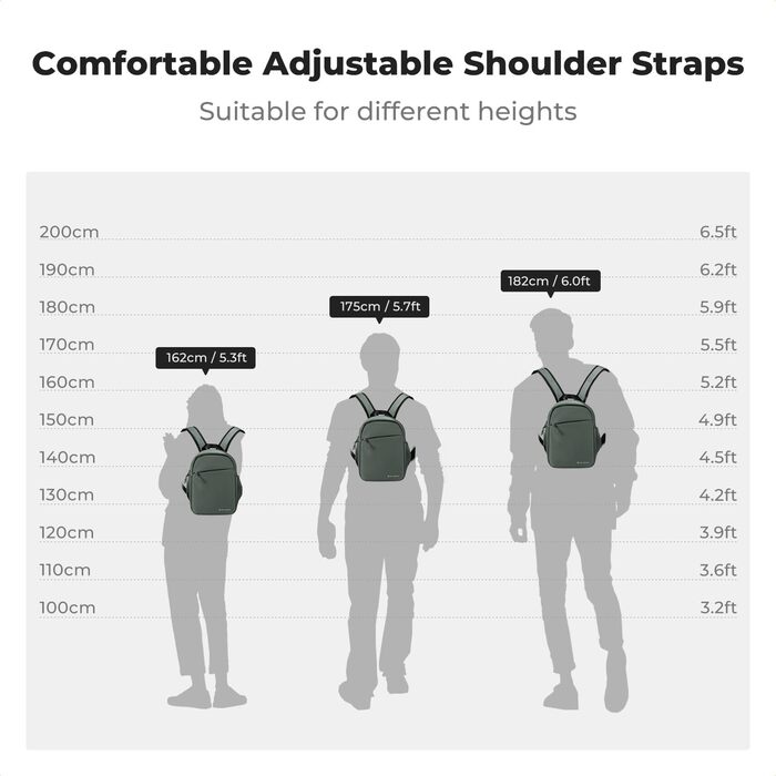 Рюкзак для камери K&F CONCEPT B-dunkelgrün: компактний, для DSLR, з регульованим ременем