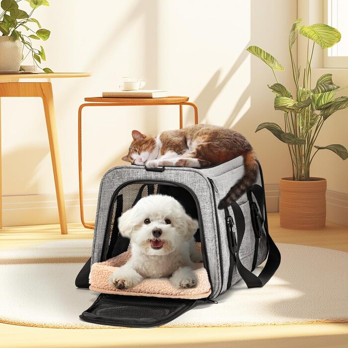 Транспортний бокс для кота/собаки Petsfit - складаний, сірий, M (48 x 30,5 x 30,5 см)