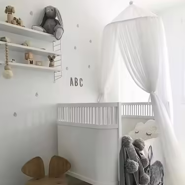 Балдахін над дитячим ліжечком OldPAPA, білий, антимоскітна сітка, купол, для дівчинки, декор у дитячу кімнату, преміум-якість