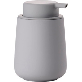 Zone Denmark Nova One Soap Dispenser for Bathroom, Dispenser made of ceramic for hand soap/liquid soap, Diameter 8 cm, Height 11.5 cm, Capacity 250 ml, Gull Grey