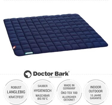 М'яка та якісна лежанка для собак Doctor Bark, розмір L (100x80 см) та XXL (140x110 см), колір Королівський блакитний, для великих собак, міцна, для дому та вулиці, можна прати до 95°C