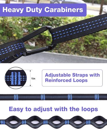 Гамак дорожній подвійний 295x140 см, рожево-ліловий, вантажопідйомність 350 кг - з карабінами та ременями для кріплення