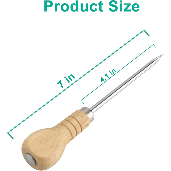 Yzurbu Ice Picks for Breaking Ice, 6 Pack Stainless Steel Ice Pick Tool with Safety Wooden Handle for the Kitchen