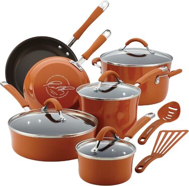 Набір посуду Rachael Ray Cucina Nonstick, 12 предметів, помаранчевий