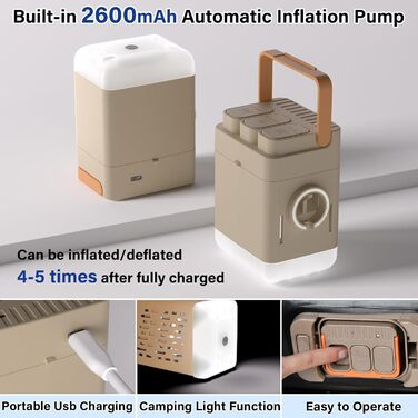 Автоматичний надувний матрац для заднього сидіння авто Coverado - з вбудованим насосом та подушками. Універсальний, підходить для більшості авто та SUV.