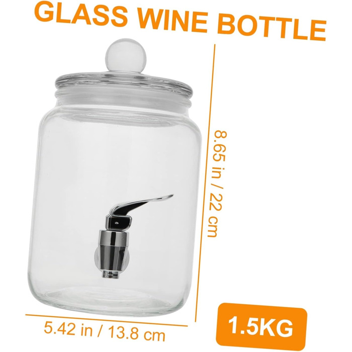 KICHOUSE 1 Piece Machine for Cold Drinks, Large Pouring Spout for Decanter, Wine Barrel, Shot Glass, Bottle, Stick Dispenser, Party Drink, Transparent Glass