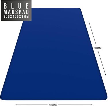 Килимок для миші TITANWOLF XXL 900 x 400mm - великий, для геймінгу, синій