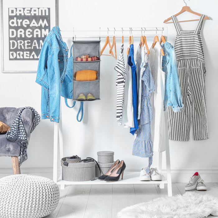 Relaxdays Hanging Shelf Closet Organizer with 3 Compartments