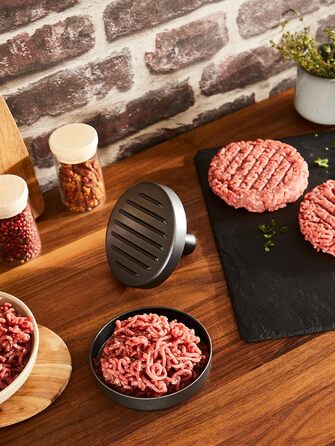 Прес для бургерів Tefal K18511 12 см антипригарний, для м'яса, риби та овочів, сірий/чорний