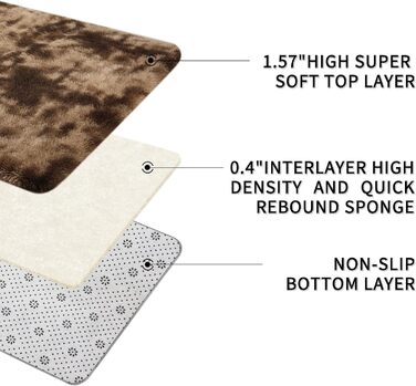 Килим Sour Lemon для вітальні, 160 x 230 см: м'який, пухнастий, з антиковзанням, для спальні, сумісний з килимами (240 x 300 см)