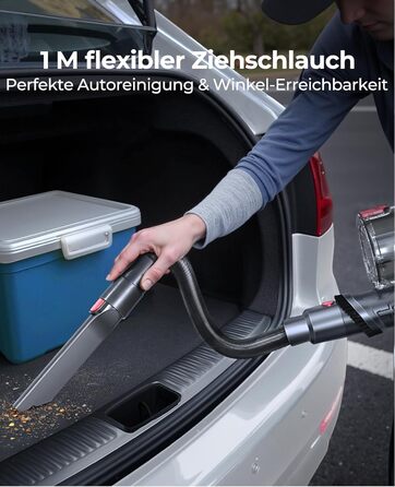 Бездротовий акумуляторний пилосос Fieety 8-в-1, 50kPa, 600W, 65 хв, 1.6л, без мішка, з антизаплутуванням волосся, насадка для диванів, станція зарядки, для шерсті тварин, килимів, твердих поверхонь, авто