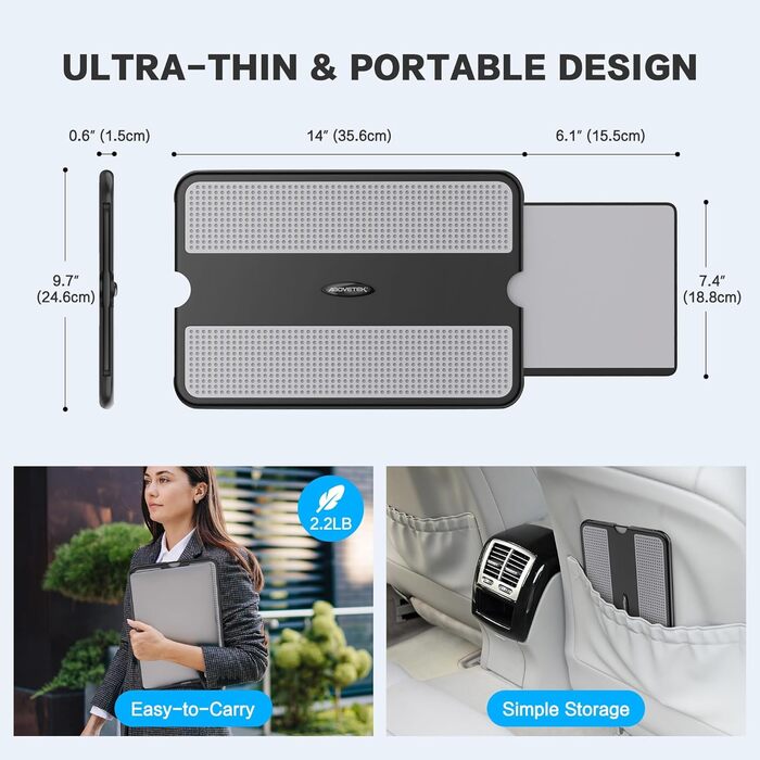Підставка для ноутбука AboveTEK з вбудованим мауспадом, сірого кольору, для роботи вдома, в офісі, у подорожах