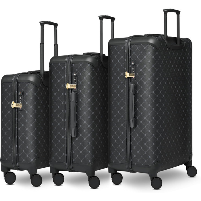 Набір валіз Lazarotti Palermo (S+M+L) | Чорний, 3 шт. | Валіза середнього розміру з TSA-замком та захистом кутів | 4 колеса