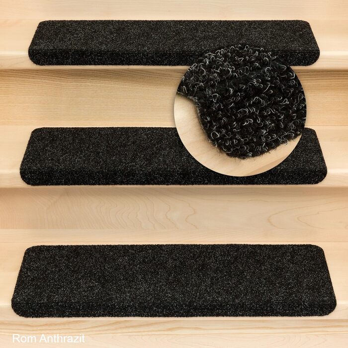 Kettelservice Metzker Step Mats Ramon Rectangular - 15 Piece Set - Anthracite Gray - No Plastic Corners