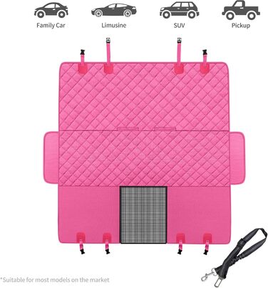 Захисний чохол на сидіння для собак, Rosa, для автомобілів, SUV та вантажівок, з сіткою, водонепроникний, з гаком для повідка