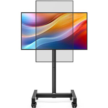 Мобільна підставка для телевізора Hemudu на колесах для LCD/LED ТВ 23-60 дюймів, регульована за висотою, з полицею для ноутбука, витримує до 35 кг, VESA до 400x400 мм