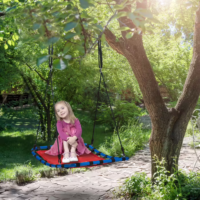 Relaxdays Square Nest Гойдалка в червоному кольорі