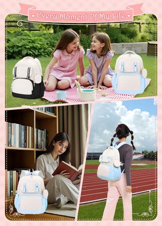 Шкільний рюкзак Aryan для жінок, 17 дюймів, легкий, з відділенням для ноутбука, сумка для жінок, підлітків, дівчаток та хлопців, для подорожей, коледжу та роботи (блакитний)